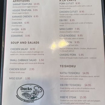 Ducks - Front of menu 11/28/21 - Japanese Curry Near Me - San Gabriel, California Ducks - Front of menu 11/28/21 - Japanese Curry Near Me - San Gabriel, California