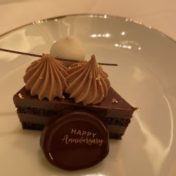 Small anniversary gift from the restaurant :) so yummy! Small anniversary gift from the restaurant :) so yummy!