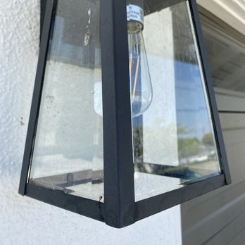Orange Window Cleaning - Outdoor Light Before Cleaning - Window Washing Near Me