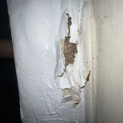 CMC Realty & Property Management - Water damage Was painted over instead of being fixed