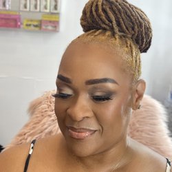 Full face makeup with lashes