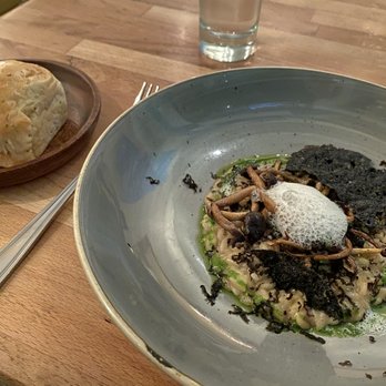 Kali Steak - Winter Mushroom Risotto: sheep's milk cheese / black garlic shavings - Steakhouses Near Me - Los Angeles, California Kali Steak - Winter Mushroom Risotto: sheep's milk cheese / black garlic shavings - Steakhouses Near Me - Los Angeles, California