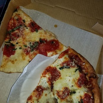 Pizza Mia - Slices of eggplant and Grandma's pizza. Although the eggplant was the star, both were really good. - Pizza Near Me - Vero Beach, Florida Pizza Mia - Slices of eggplant and Grandma's pizza. Although the eggplant was the star, both were really good. - Pizza Near Me - Vero Beach, Florida