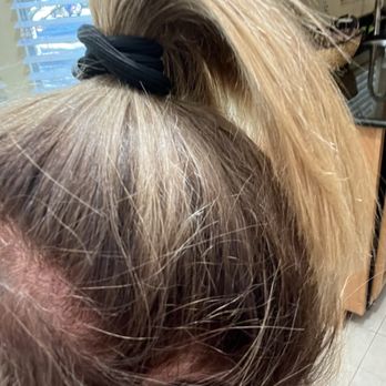 Salon Luxe - Nicholas darkened my roots instead of using a blonde tint to match my existing color to cover ky grey - Hair Extensions Near Me - Saint Petersburg, Florida Salon Luxe - Nicholas darkened my roots instead of using a blonde tint to match my existing color to cover ky grey - Hair Extensions Near Me - Saint Petersburg, Florida