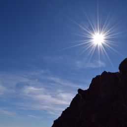 The sun beating down on us