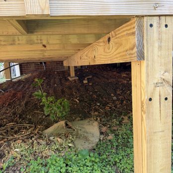 Deck Solutions - Improper load support using structural screws and not notched. - Decks & Railing Near Me - Kingston Springs, Tennessee Deck Solutions - Improper load support using structural screws and not notched. - Decks & Railing Near Me - Kingston Springs, Tennessee