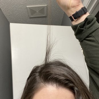 Witch Hazel - Length of some hair vs the length of HOW SHORT she cut half my hair with the shears - Hair Salons Near Me - Indianapolis, Indiana