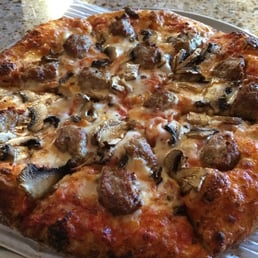Sausage and mushroom pizza