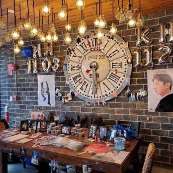 Caffébene - Set up of our cupsleeve event for Monsta X members Kihyun and Minhyuk - Coffee & Tea Near Me - Boston, Massachusetts