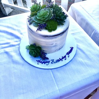 Lincoln Bakery - Cake with strawberry filling and succulent topper - Bakeries Near Me - Anaheim, California