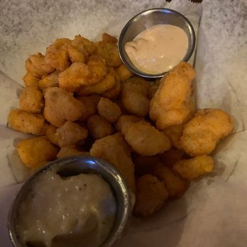 The Old Fashioned - Cheese curds with smoke paprika dip and roasted garlic dip - American Near Me - Madison, Wisconsin