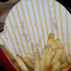 A "large" order of fries - filled less than 1/3