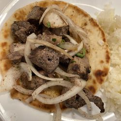 Lamb shish kebab with the wrap