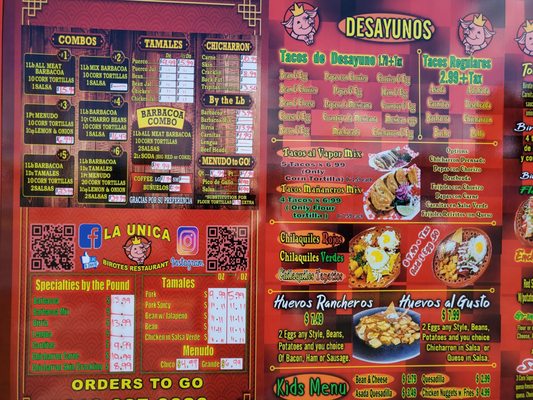 Menu photo 3 La Unica San Antonio, TX