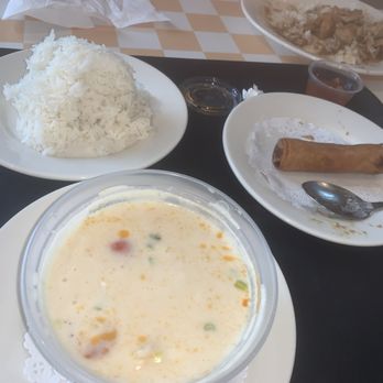 26 Thai Kitchen - Coconut Soup, spring roll and garlic chicken with a side of rice for an upcharge - Thai Near Me - Peachtree Corners, Georgia