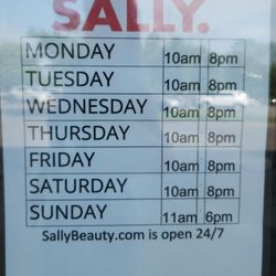 Sally Beauty Supply - Hours