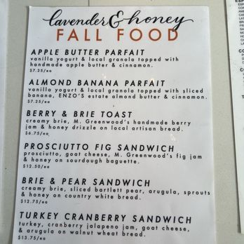 Lavender & Honey - Fall Specialty menu - Coffee & Tea Near Me - Pasadena, California
