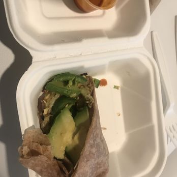 Organic Krush Kitchen & Eatery - Poorly wrapped and sloppy Breakfast Wrap - Juice Bars & Smoothies Near Me - Plainview, New York