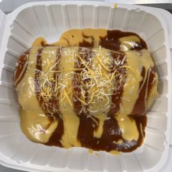 Taco Del Mar - Get your burrito, wet with queso and enchilada sauce.
