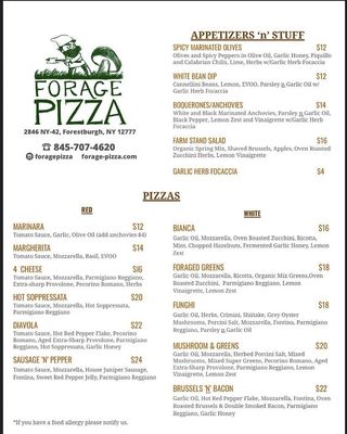Menu photo 1 Forage Pizza Forestburgh, NY