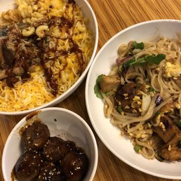 BBQ Mac & cheese, Korean BBQ meatballs, pad Thai with tofu BBQ Mac & cheese, Korean BBQ meatballs, pad Thai with tofu
