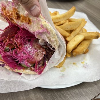 Baba's Kebab - Chicken Doner - German way! With a side of extra garlic sauce and spicy sauce. Yummm!! - Fast Food Near Me - Temple Terrace, Florida Baba's Kebab - Chicken Doner - German way! With a side of extra garlic sauce and spicy sauce. Yummm!! - Fast Food Near Me - Temple Terrace, Florida