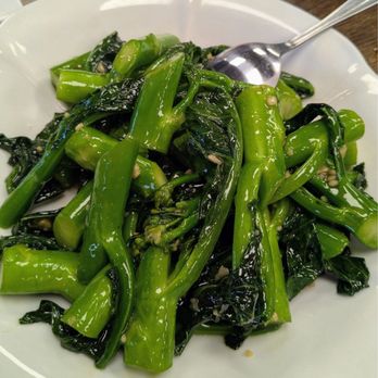 Happy Cafe BBQ - Chinese Broccoli With Garlic - Chinese Near Me - Denver, Colorado Happy Cafe BBQ - Chinese Broccoli With Garlic - Chinese Near Me - Denver, Colorado
