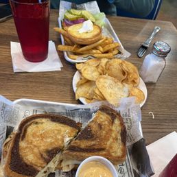 Turkey reuben and burger Turkey reuben and burger