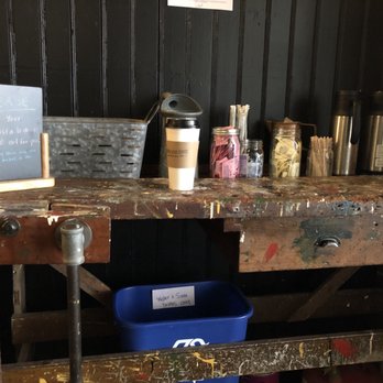 Second Wind Coffee - Well organized area for cream, sugar, stir sticks - Coffee & Tea Near Me - Johnstown, New York