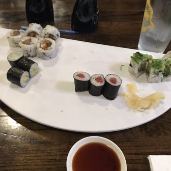 Jaws Sushi - Spicy tuna, avocado, tuna, and supreme veggie roll. (All half eaten already) - Japanese Near Me - Fort Collins, Colorado