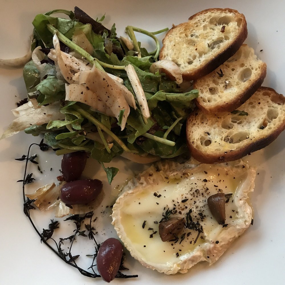 Cafe Monet - Aged marinated goat cheese with crouton and salad. Yum! - French Near Me - Millburn, New Jersey Cafe Monet - Aged marinated goat cheese with crouton and salad. Yum! - French Near Me - Millburn, New Jersey
