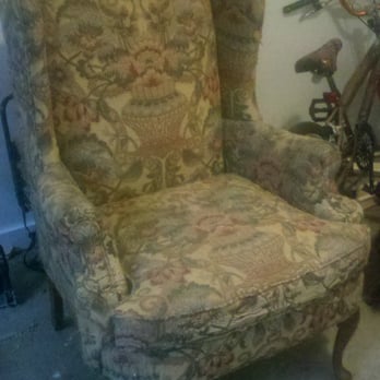 Tc Mack Upholstery - Wing Chair - Before - Furniture Reupholstery Near Me - Fort Lupton, Colorado Tc Mack Upholstery - Wing Chair - Before - Furniture Reupholstery Near Me - Fort Lupton, Colorado