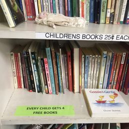 The bookcase with free books for kids. The bookcase with free books for kids.