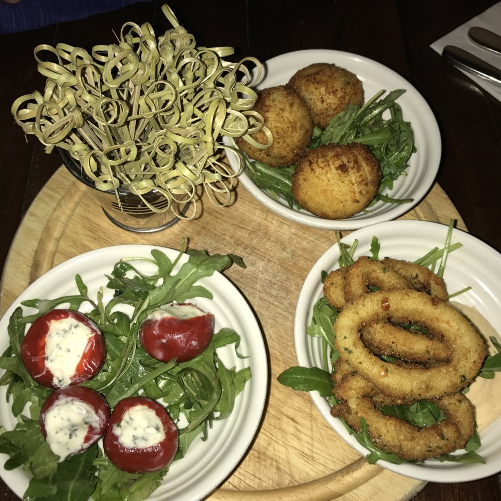 Cichetti - Sicilian Bocconcini Arancini - Ricotta, Mint, and Poponcini Peppers - Calamari Cichetti - Sicilian Bocconcini Arancini - Ricotta, Mint, and Poponcini Peppers - Calamari