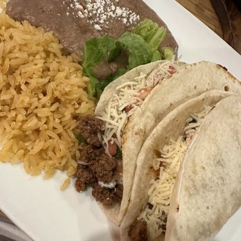 Mezcal Grill - Soft Flour Ground Beef Taco Plate - Mexican Near Me - Sacramento, California