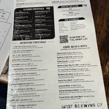 12 West Brewing - Downtown Mesa - Menu - Cocktail Bars Near Me - Mesa, Arizona
