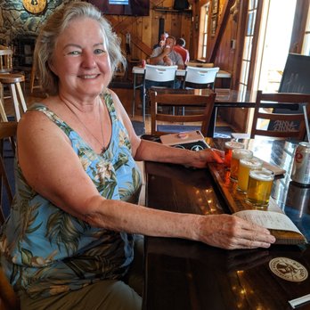 Big Bear Mountain Brewery - Enjoying the beer sampler. - Pubs Near Me - Big Bear Lake, California