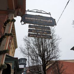 Somersault Letterpress - Signage. The other side is faded.