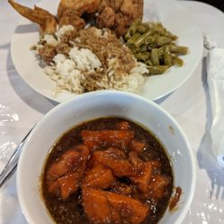 Soulidified2 Restaurant - Fried Chicken, Rice and Gravy, String beans.