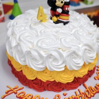 Ruby Bakery - Rosette design in white, yellow and red (candles not included). - Bakeries Near Me - Los Angeles, California Ruby Bakery - Rosette design in white, yellow and red (candles not included). - Bakeries Near Me - Los Angeles, California