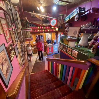 The Bubble Room - The staircase to the dining rooms upstairs. - Desserts Near Me - Captiva, Florida