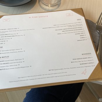 The Pink Grouse - Charlottesville - Brunch menu - Bars Near Me - Charlottesville, Virginia