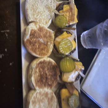 The Saloon - a tray of sandwiches and pickles - American Near Me - Long Beach, New York