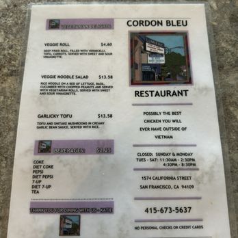 Cordon Bleu - Vietnamese Near Me - San Francisco, California Cordon Bleu - Vietnamese Near Me - San Francisco, California
