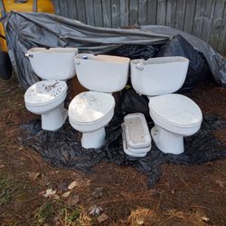 Budget Junk Removal and Demolition - Old toilets,tarp,wheel barrel,and plastic