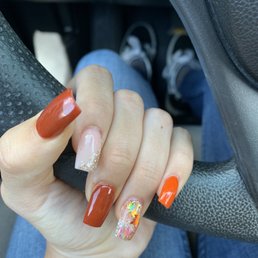 Fall themed square nails