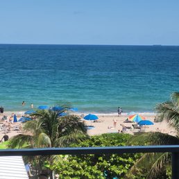 View of beach from room
