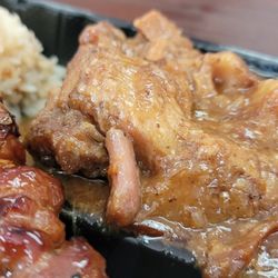 Titas of Manila Filipino Kitchen - My Order: Combo Meal with 2 Items.  Garlic Fried Rice with Pork BBQ and Lechon Paksiw