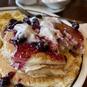 Corner Bakery Cafe - Blueberry top buttermilk pancakes - Bakeries Near Me - Plano, Texas
