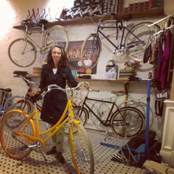 Naomi with her new Yellow C1 Public Bike
